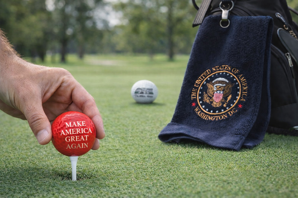 DC Great Again Golf Set – Great Seal, White House & Red Great Again Golf Balls with Embroidered Presidential Golf Towel