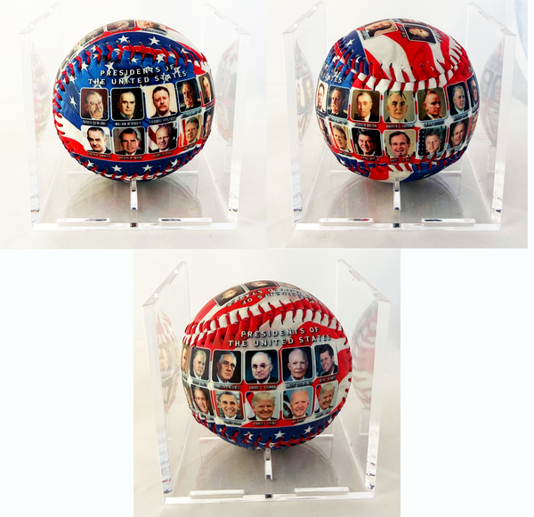 Presidents of the United States Collectible Baseball – All 47 Presidents in Patriotic Display Case