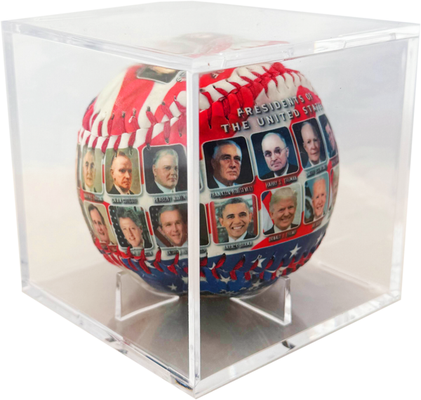 Presidents of the United States Collectible Baseball – All 47 Presidents in Patriotic Display Case