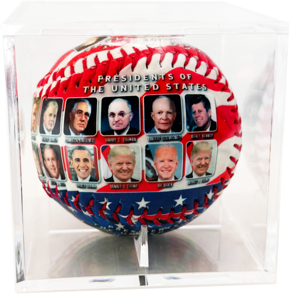 Presidents of the United States Collectible Baseball – All 47 Presidents in Patriotic Display Case