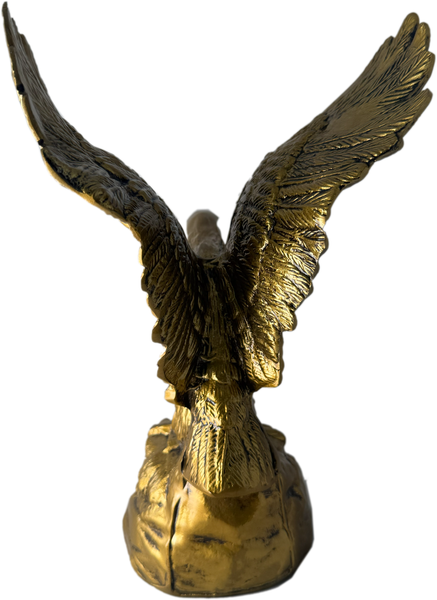 Hand-Cast Metal American Bald Eagle Statue Bronze – Real Zinc Sculpture with Bronze-Gold Patina & Great Seal of the United States – Made in USA