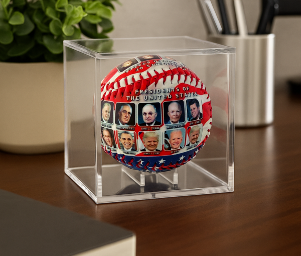 Presidents of the United States Collectible Baseball – All 47 Presidents in Patriotic Display Case