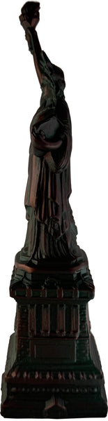 Hand-Cast Metal Statue of Liberty Sculpture – Antique Bronze Patina Zinc Artwork, 9.5" Tall – Made in USA