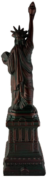 Hand-Cast Metal Statue of Liberty Sculpture – Antique Bronze Patina Zinc Artwork, 9.5" Tall – Made in USA