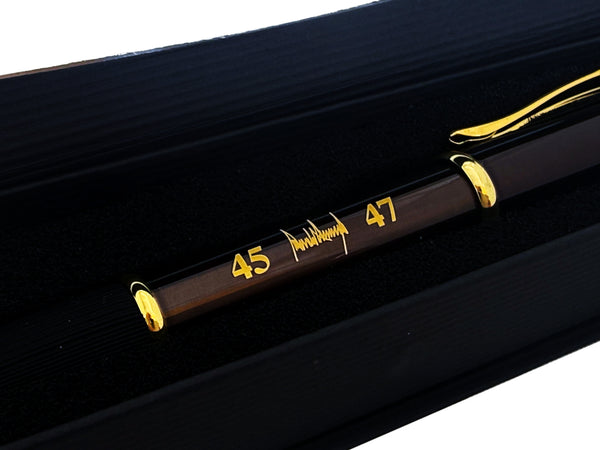 President Donald J. Trump 45th & 47th Presidential Signature Pen – Brown & Gold Twist-Action Ballpoint with Presidential Seal