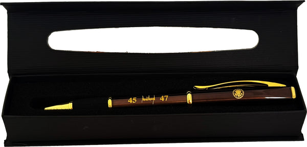 President Donald J. Trump 45th & 47th Presidential Signature Pen – Brown & Gold Twist-Action Ballpoint with Presidential Seal